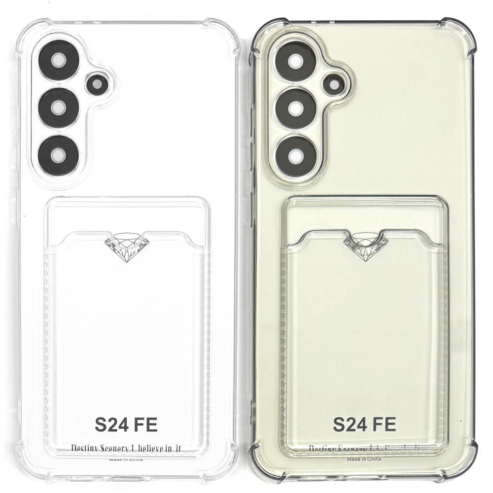 Силиконовый чехол для Samsung S24FE (S721) прозрачный с визитницей