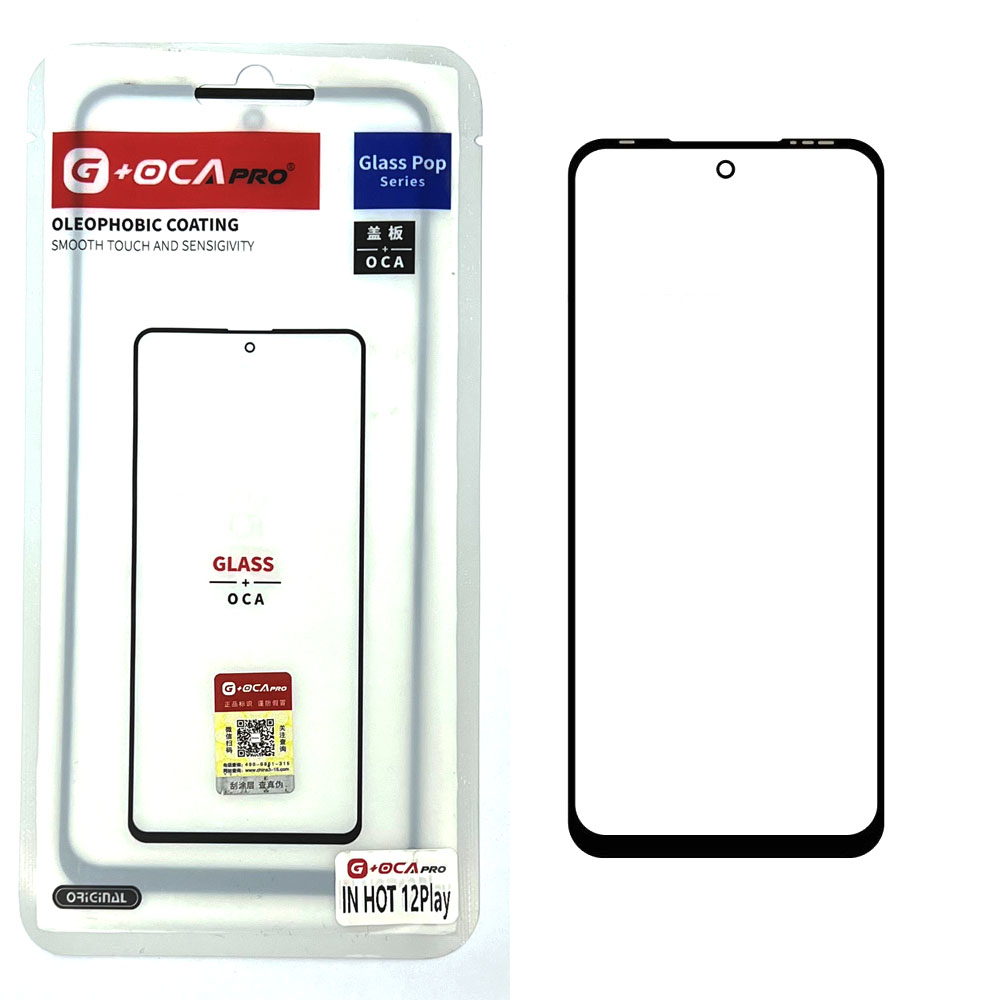 Glass+OCA Infinix Hot 12 Play (Black) (Musttby)