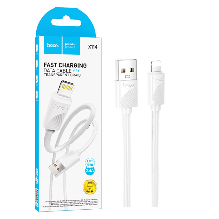Кабель Hoco X114 (USB to Lightning) Energy charging (White) (31)