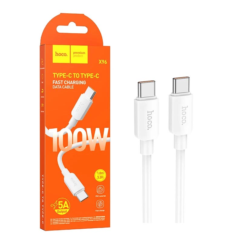 Кабель Hoco X96 (Type-C to Type-C) (1m) Hyper 100W fast charging (White) (31)