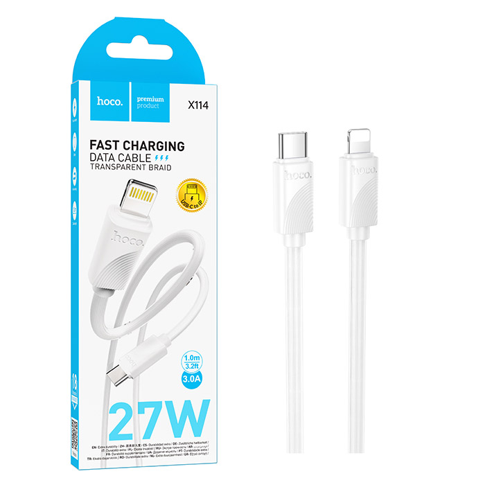 Кабель Hoco X114 (PD Type-C to Lightning) Energy PD27W charging (White) (31)