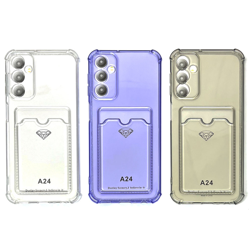 Силиконовый чехол для Samsung A24 (A245 2022)/A25 5G прозрачный с визитницей (от 5шт цена 10р)
