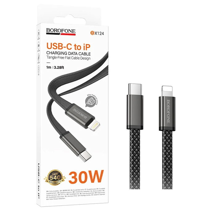 Кабель Borofone BX124 (PD Type-C to Lightning) Peace PD30W charging (Black) (360)