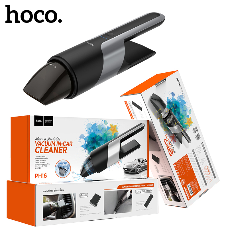 Пылесос автомобильный Hoco PH16 Azure portable vacuum car cleaner (Black Silver) (36)