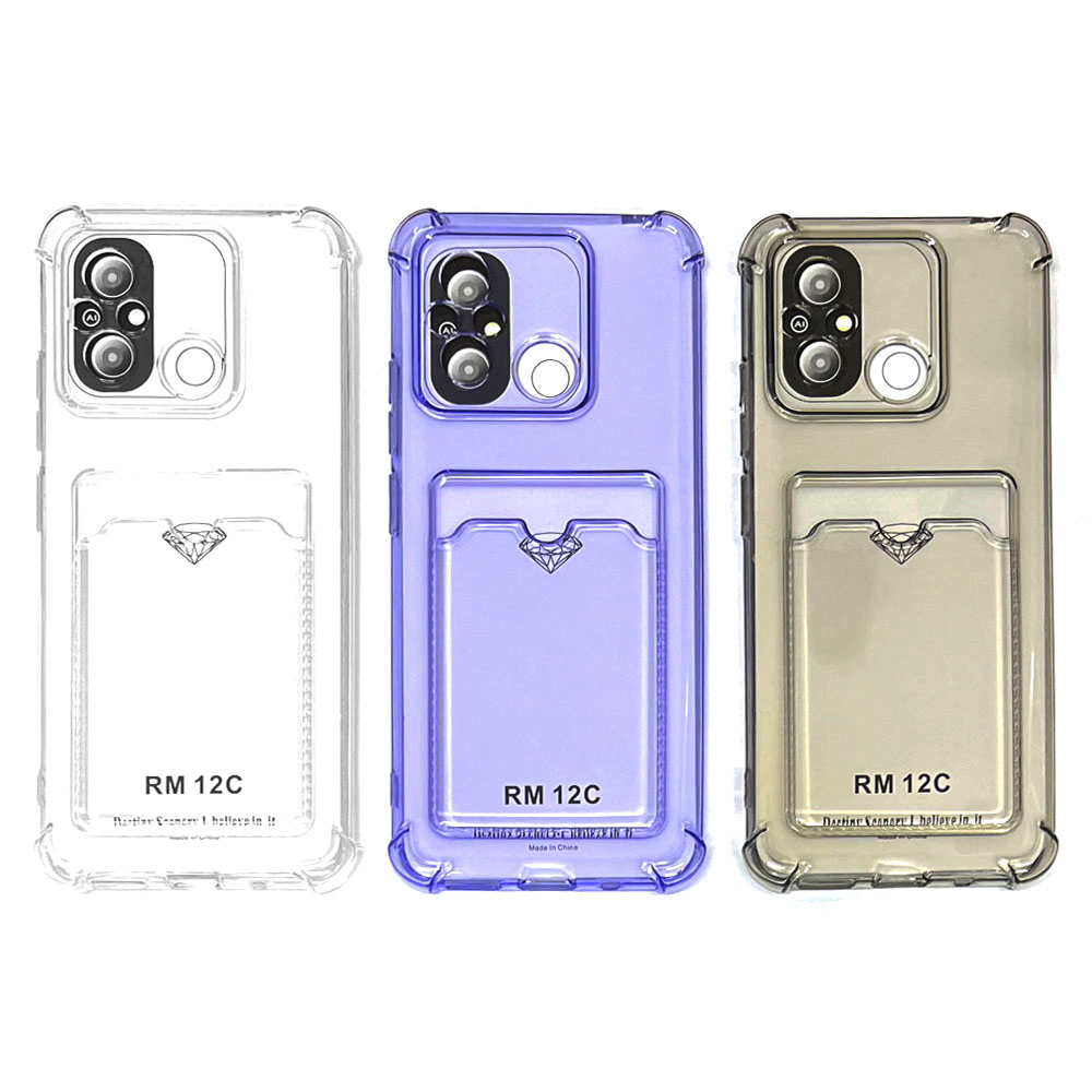 Силиконовый чехол для Xiaomi Redmi 12C/ Poco C55 прозрачный с визитницей (от 5шт цена 10р)