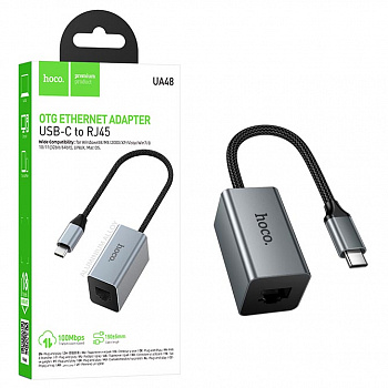 Переходник Hoco UA48 Type-C 100Mbps network converter (Metal Gray) (22)