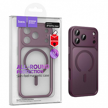 Задняя накладка для iPhone 17 Pro Max/ 18 Pro Max Hoco Plain magnetic protective (Cherry Red) (20)
