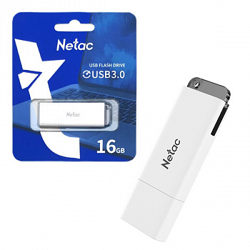 Флеш - накопитель USB 16Gb Netac U185 (USB 3.0) белый с LED индекатором