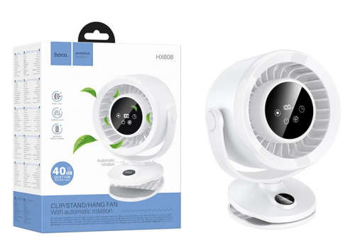 Вентилятор с зажимным креплением Hoco HX608 clip mount fan (White)