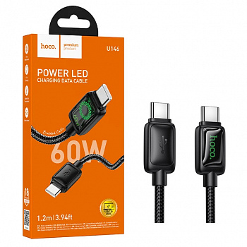 Кабель Hoco U146 (Type-C to Type-C) Mundo 60W charging (Black) (22)