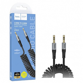 Кабель AUX 3,5 на 3,5 Hoco UPA33 (1.5m)  Nuevo audio (Black) (31)