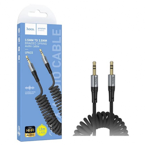 Кабель AUX 3,5 на 3,5 Hoco UPA33 (1.5m)  Nuevo audio (Black) (31)