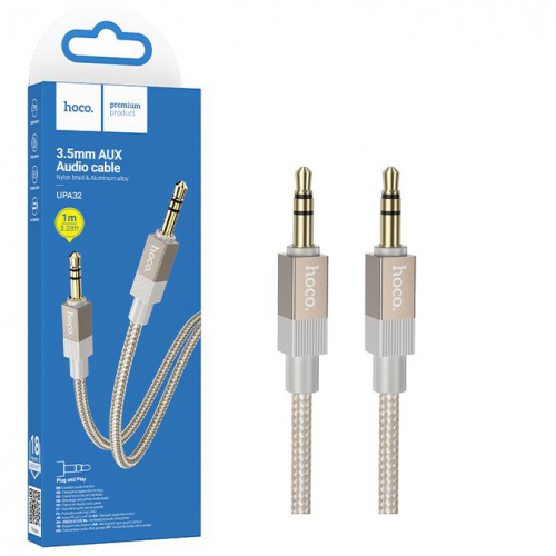 Кабель AUX 3,5 на 3,5 Hoco UPA32 (1m) Clever audio cable (Gold) (31)