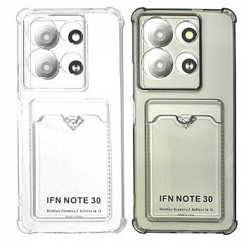 Силиконовый чехол для Infinix Note 30 прозрачный с визитницей
