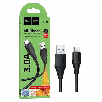Кабель Hoco X124 (USB to Type-C) Bien silicone charging (Black) (31)
