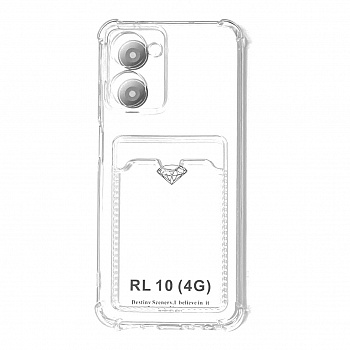 Силиконовый чехол для Realme 10 (4G) прозрачный с визитницей (от 5шт цена 10р)