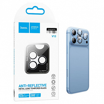 Защитное стекло на камеру для iPhone 18 Pro/ 18 Pro Max Hoco (V13) light Blue (29)