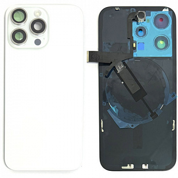 Задняя крышка для iPhone 15 Pro (Frime Complect + Flex) (White Titanium) Original