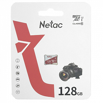Карта памяти Micro SD 128 GB Netac P500 Eco Class 10 UHS-I без адаптера