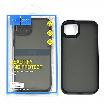 Задняя накладка для iPhone 14 Plus Hoco Golden shield frosted protective case (Black)