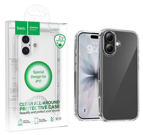 Задняя накладка для iPhone 17 Air Hoco Airbag anti-fall protective case (Transparent) (20)