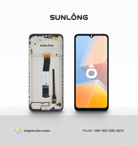 Дисплей для Xiaomi Redmi 10C/ Poco C40 (Sunlong) (Black) + Frime с компонентами Original