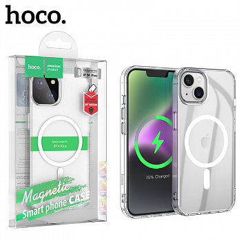 Силиконовый чехол для iPhone 14 Plus Hoco Magnetic (Transparent)
