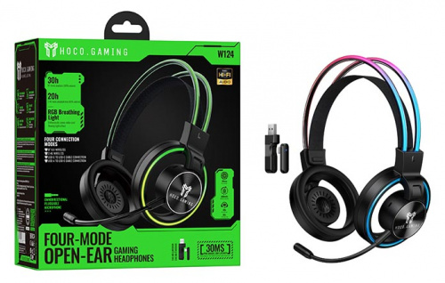 Наушники Hoco W124 Shadow open 4-mode gaming headphones (Black) (20)
