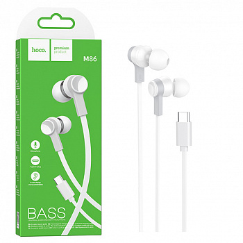 Наушники Hoco M86 (Type-C) Oceanic universal earphones (White) (31)