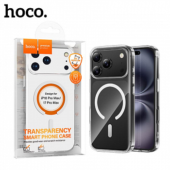 Силиконовый чехол для iPhone 17 Pro Max/ 18 Pro Max Hoco Clear magnetic (Transparent) (20)