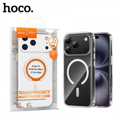 Силиконовый чехол для iPhone 17 Pro Max/ 18 Pro Max Hoco Clear magnetic (Transparent) (20)