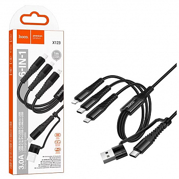 Кабель Hoco X123 3 в1 USB to Lightning / Type-C/ Micro (Black) (31)