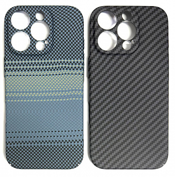 Задняя накладка для iPhone 15 Pro MAX Knit карбон