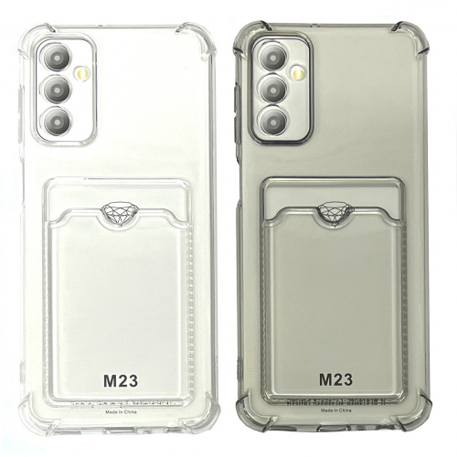 Силиконовый чехол для Samsung M23 (M235 2022) прозрачный с визитницей (от 5шт цена 10р)