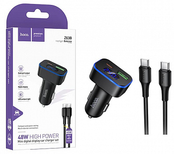 АЗУ Hoco Z63B (Type-C to Type-C) Barry 48W PD30W+QC3.0 (Black) (15)