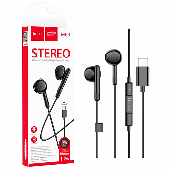 Наушники Hoco M93 Type-C Joy wire-controlled digital earphones with microphone (Black) (31)