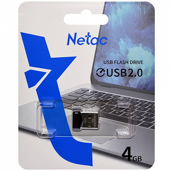 Флеш - накопитель USB 4Gb Netac UM81 Ultra чёрный металл 