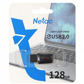 Флеш - накопитель USB 128Gb Netac U197 mini Чёрный/ красный