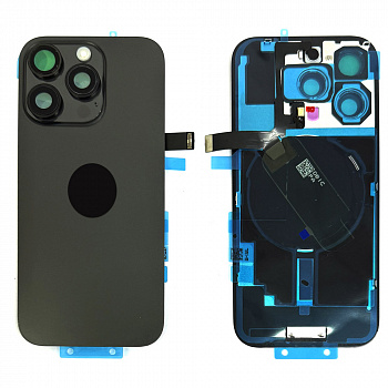 Задняя крышка для iPhone 16 Pro (Frime Complect + Flex) (Black Titanium) Original