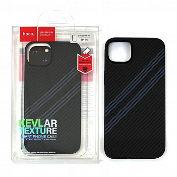Задняя накладка для iPhone 14 Hoco Kevlar (Black Blue)