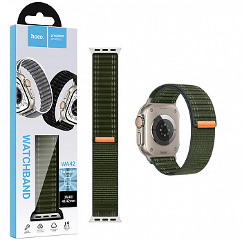 Ремешок Hoco (WA42) Fabric series loop wave pattern nylon strap для Apple Watch 38/40/41/42mm Green
