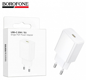 СЗУ блок Borofone BA112A Star single port PD20W charger (White) (50)