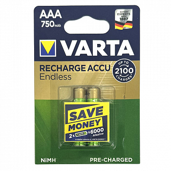 Аккумуляторы  VARTA Endless 56673 AAA 750 mAч (бл4) 