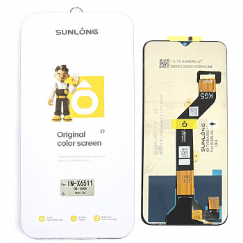 Дисплей + тачскрин для Infinix Smart 6/ Pop 5 Lite/ Go 2022 (Sunlong) (Black) Original