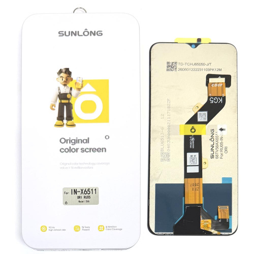 Дисплей + тачскрин для Infinix Smart 6/ Pop 5 Lite/ Go 2022 (Sunlong) (Black) Original