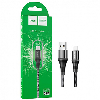 Кабель Hoco X50 (USB to Type-C) Exquisito charging (Black) (31)