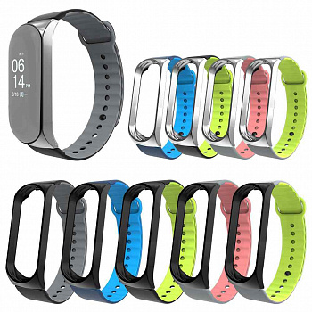 Силиконовые ремешки для Mi Band 3 железные ремешок силикон в ассортименте