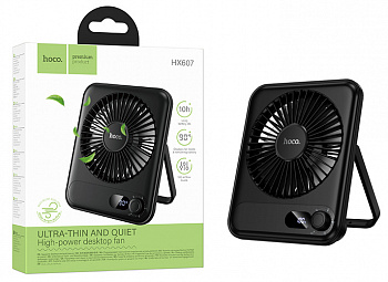 Вентилятор портативный ручной Hoco HX607 slim desktop fan (Black) 