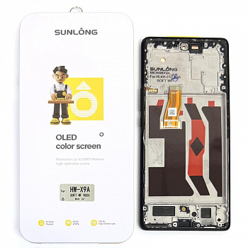 Дисплей + тачскрин для Honor X9A (Sunlong) (Black) + Frame Soft Oled