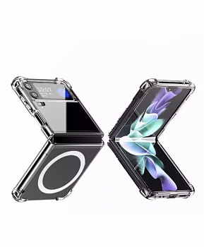 Силиконовый чехол для Samsung Flip 3 прозрачный MagSafe